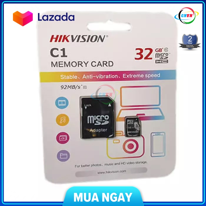 [HCM]Thẻ nhớ HIKVISION 32GB 92MB/s chuyên dùng cho Camera HIKVISION EZVIZ KBVISION DAHUA IMOU - Thẻ nhớ Micro SD 32GB HIKVISON - Bảo hành 2 năm - Công Nghệ Việt Nam