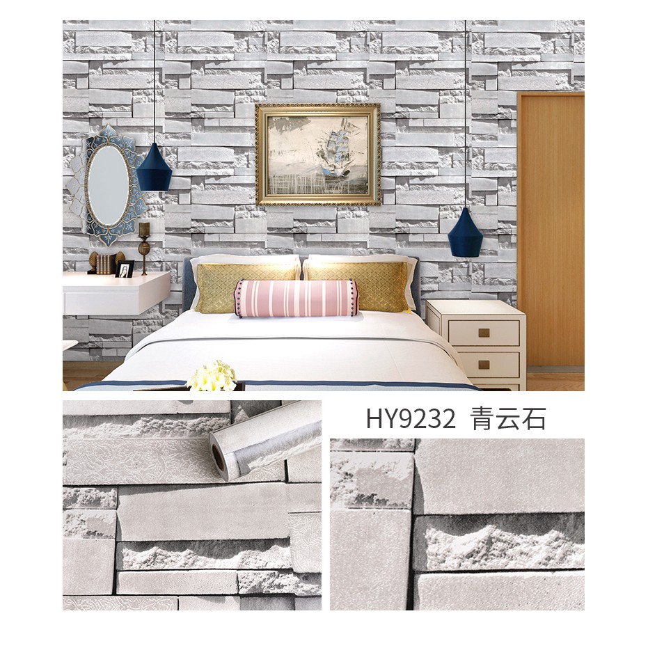 Giấy dán tường gạch 3D 02 có keo sẵn