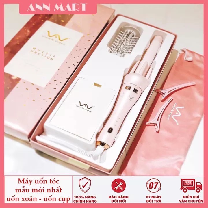Máy uốn xoăn xoay tự động 360 vivid & vogue - máy uốn tóc cao cấp 2 chức năng uốn xoắn và uốn cụp tạo kiểu tóc nhanh chóng.