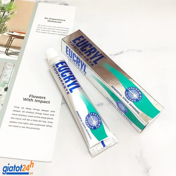 Kem đánh răng EUCRYL Giúp tấn công và đánh bật các vết ố vàng, xỉn màu, Giúp cho răng miệng giúp bạn có hơi thở thơm tho, mát mẻ và nụ cười tự tin với hàm răng trắng sáng.