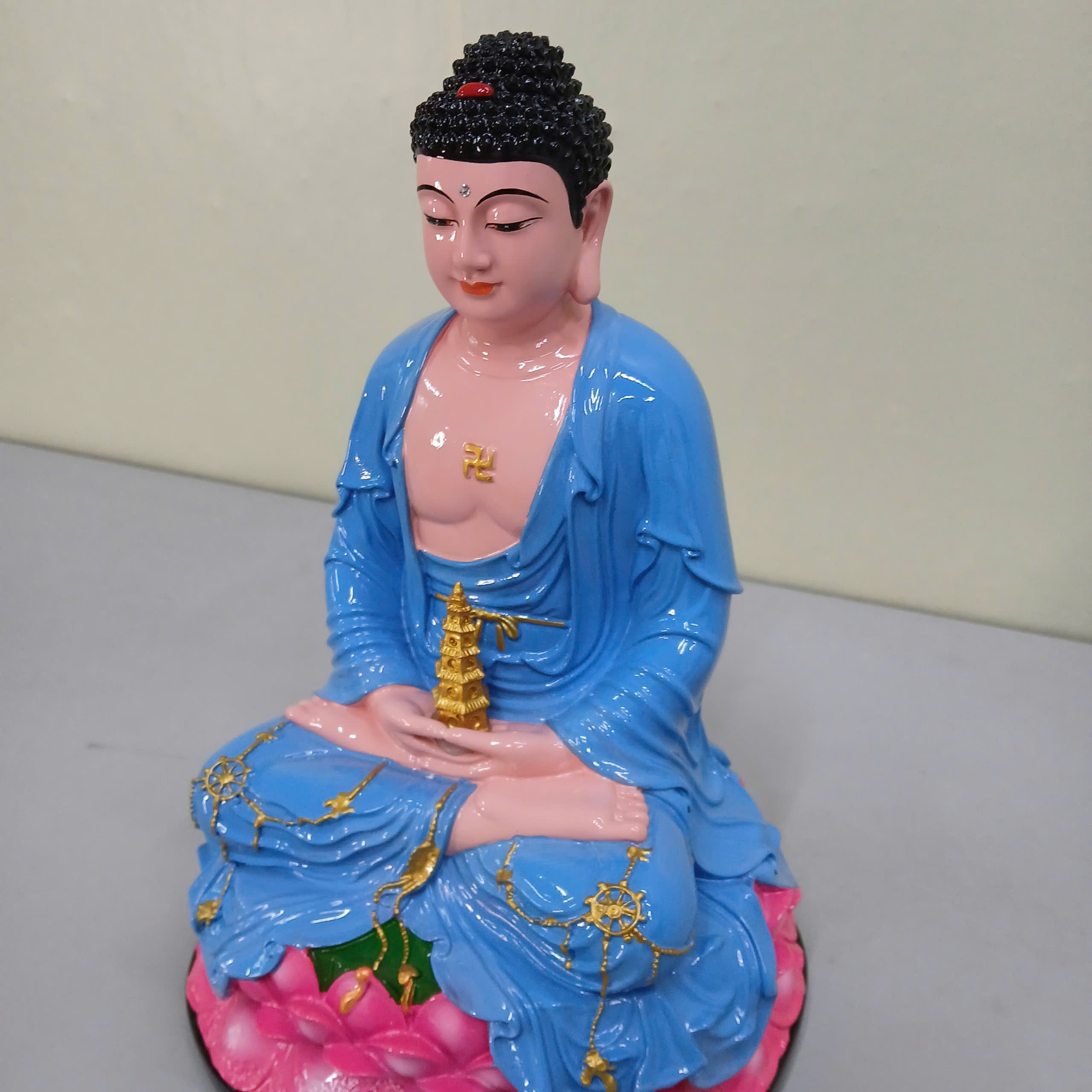 Tượng Phật Dược Sư màu Xanh 30cm