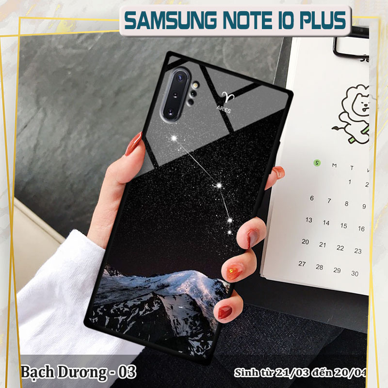 Ốp kính Samsung Note 10 Plus in cung hoàng đạo