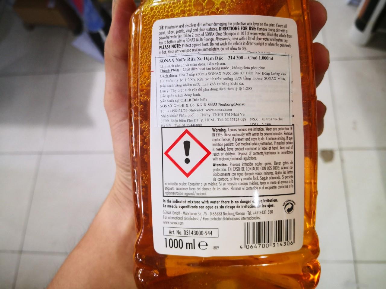 [HCM]Nước Rửa Xe Siêu Sạch Sonax Gloss Shampoo 1000ml