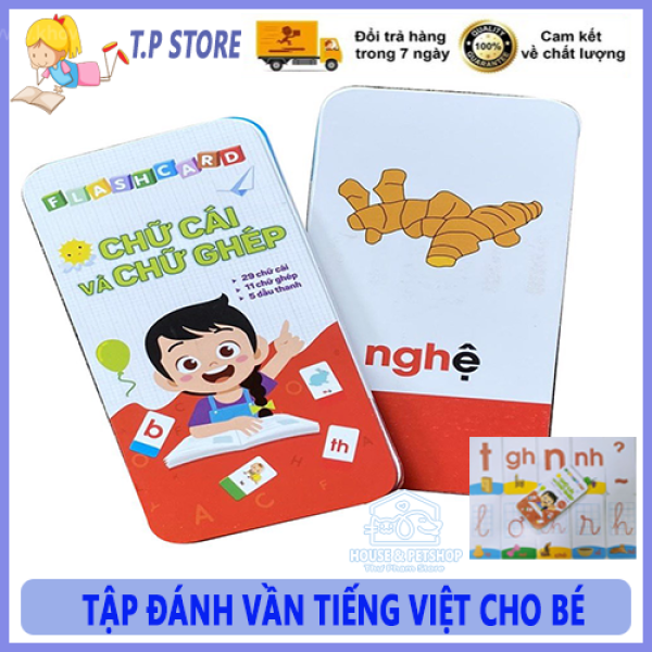 [HCM]Bộ Thẻ Đánh Vần Tiếng Việt Cho Bé - BỘ 40 THẺ Flashcard Phiên Bản Mới Nhất - Tập Đánh Vần Cho Bé từ 4-6 Tuổi
