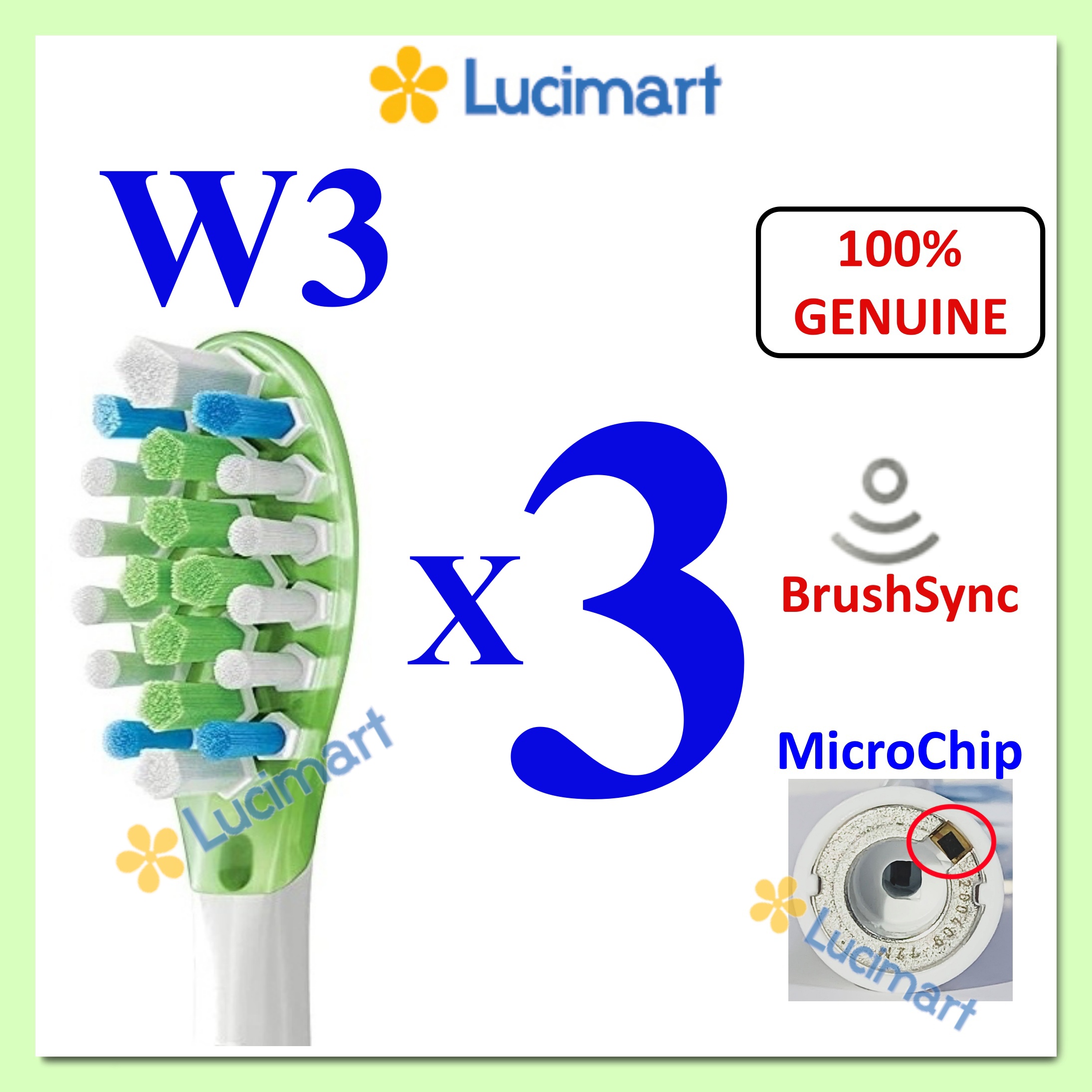 Đầu bàn chải điện Phi.lips Sonicare W3 Premium White [Hàng Mỹ]