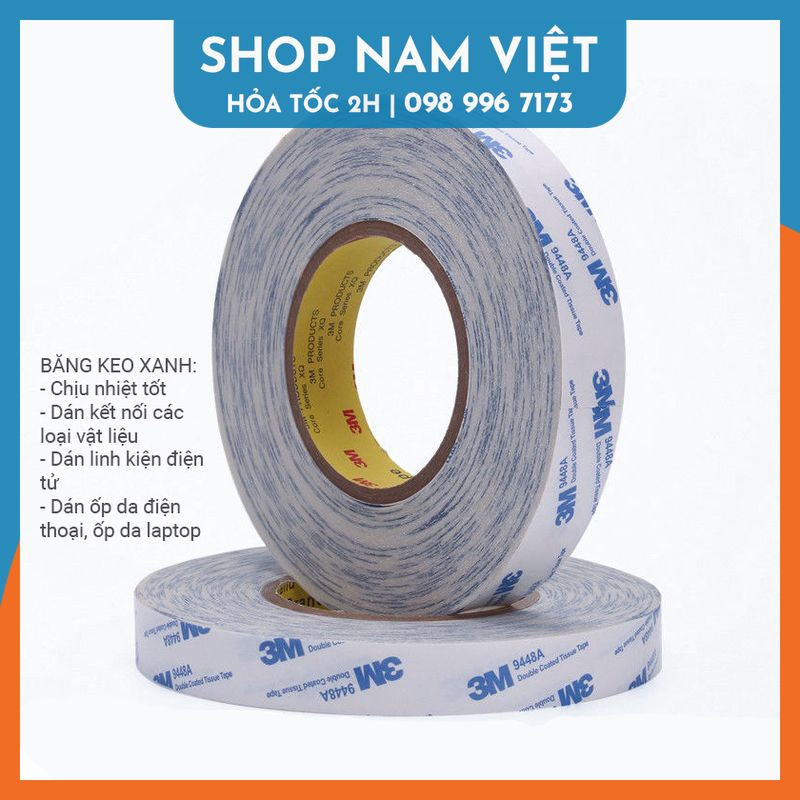 Cuộn băng keo 2 mặt 3m siêu dính - keo dán linh kiện, hộp đèn