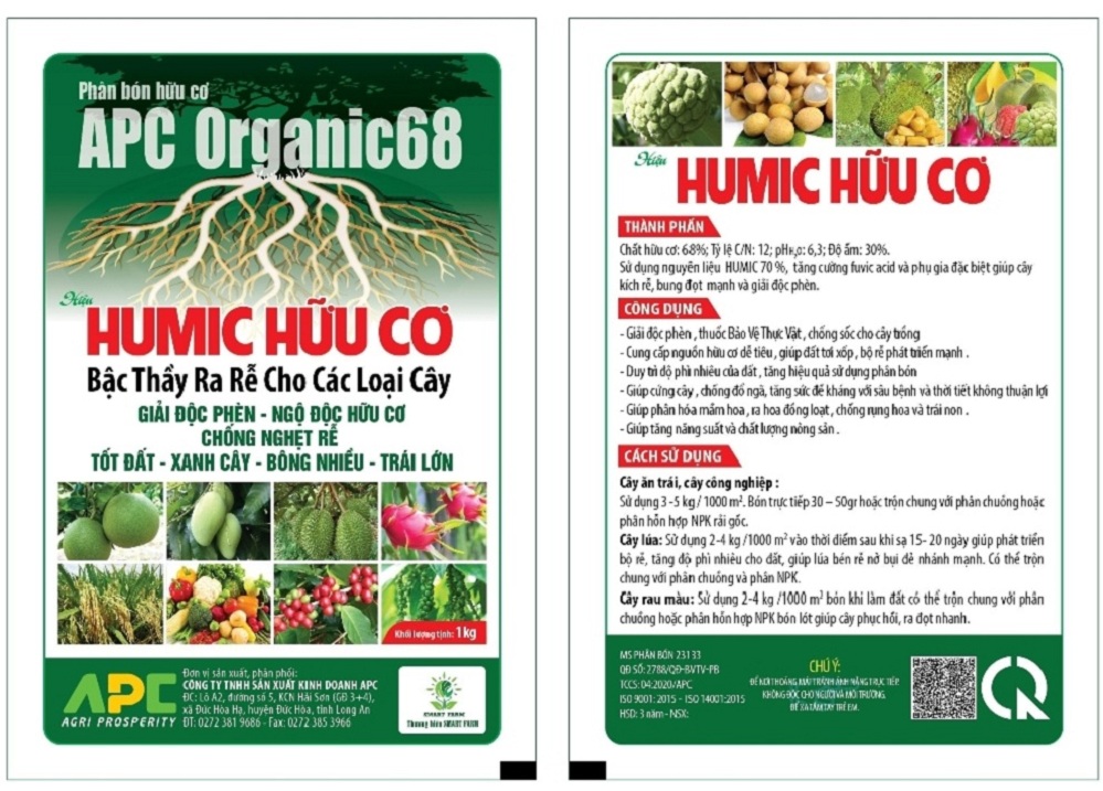 Phân Bón Humic Hữu Cơ Sinh Học Cải Tạo Đất ( gói 1kg )