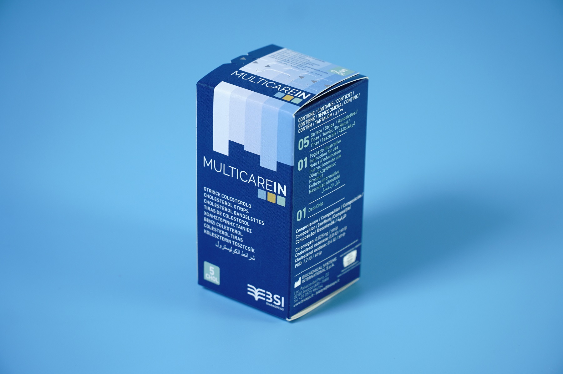 5 PCs multi carein cholosterol test strips 05 for multicarein machines