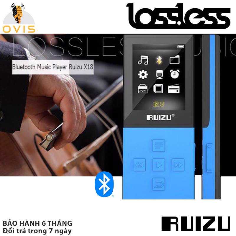 [BH 1 ĐỔI 1] Máy Nghe Nhạc Lossless Ruizu X18 Kết Nối Bluetooth 4.0 (Xanh)