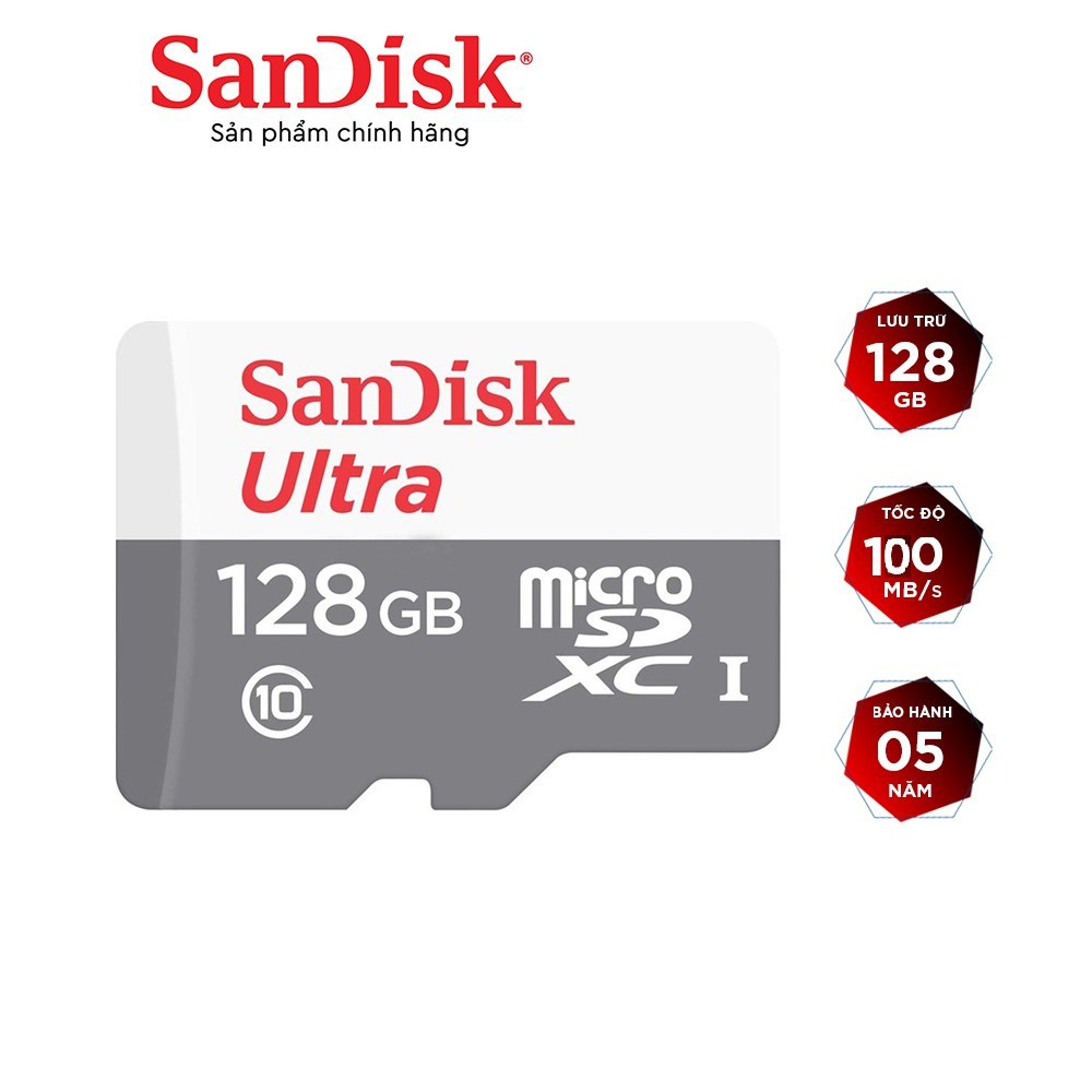 Thẻ Nhớ MicroSDXC SanDisk Ultra 128GB 100MB/s (New 2020)