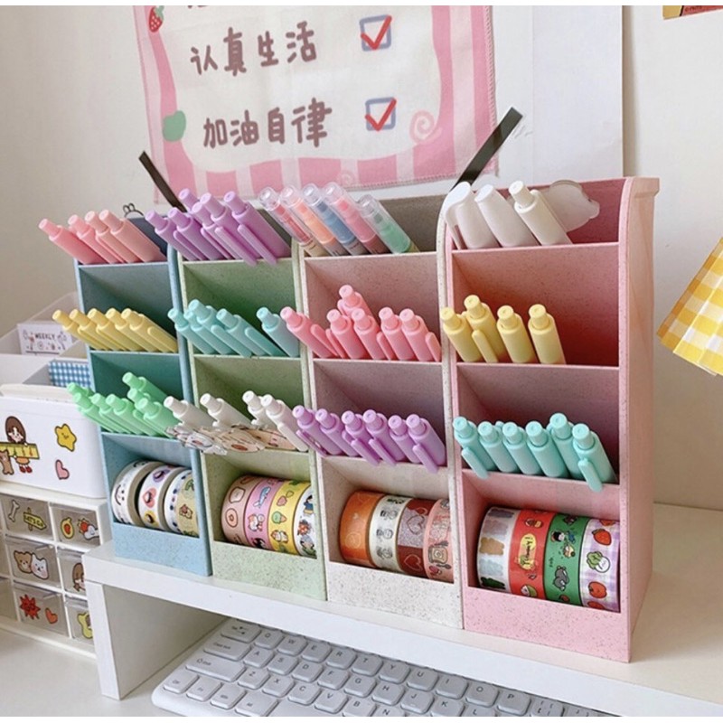 ( CÓ SẴN ) ỐNG ĐỰNG BÚT NGHIÊNG ĐỂ BÀN