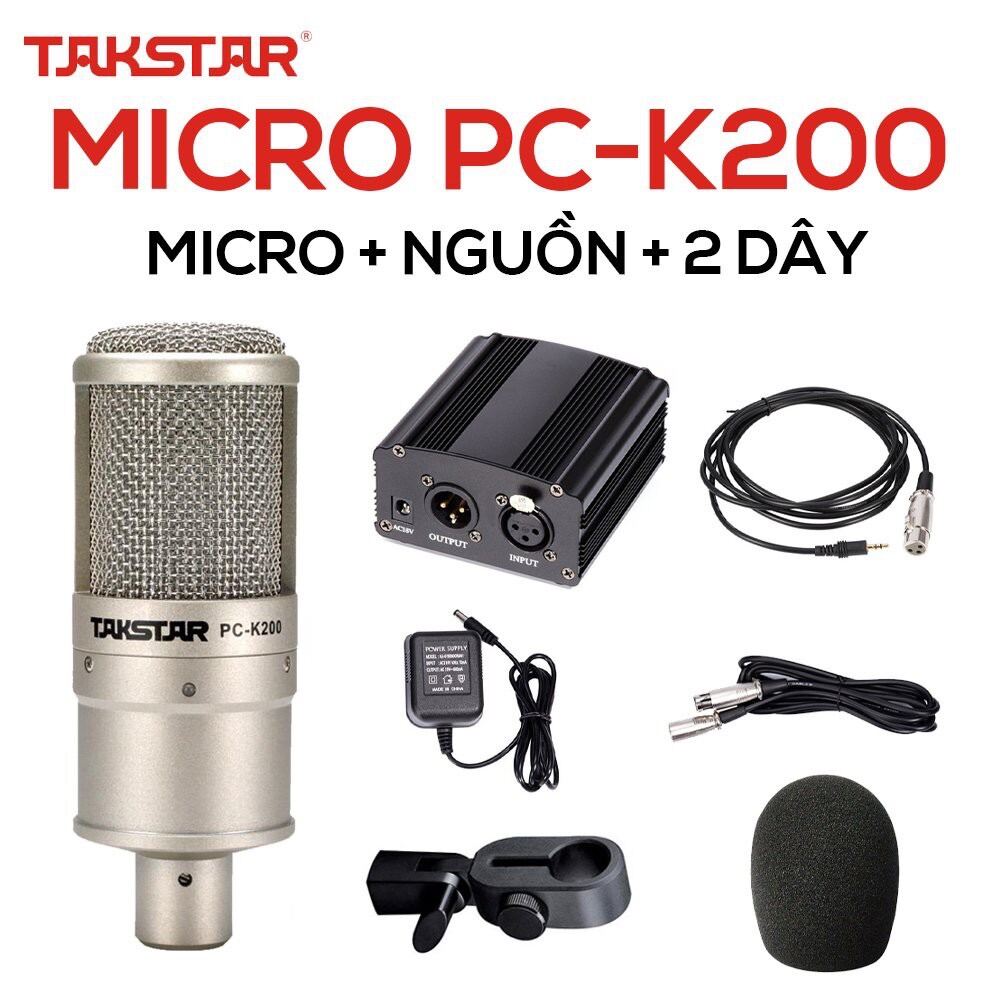 combo bộ mic takstar pc k200 và nguồn phantom 48v