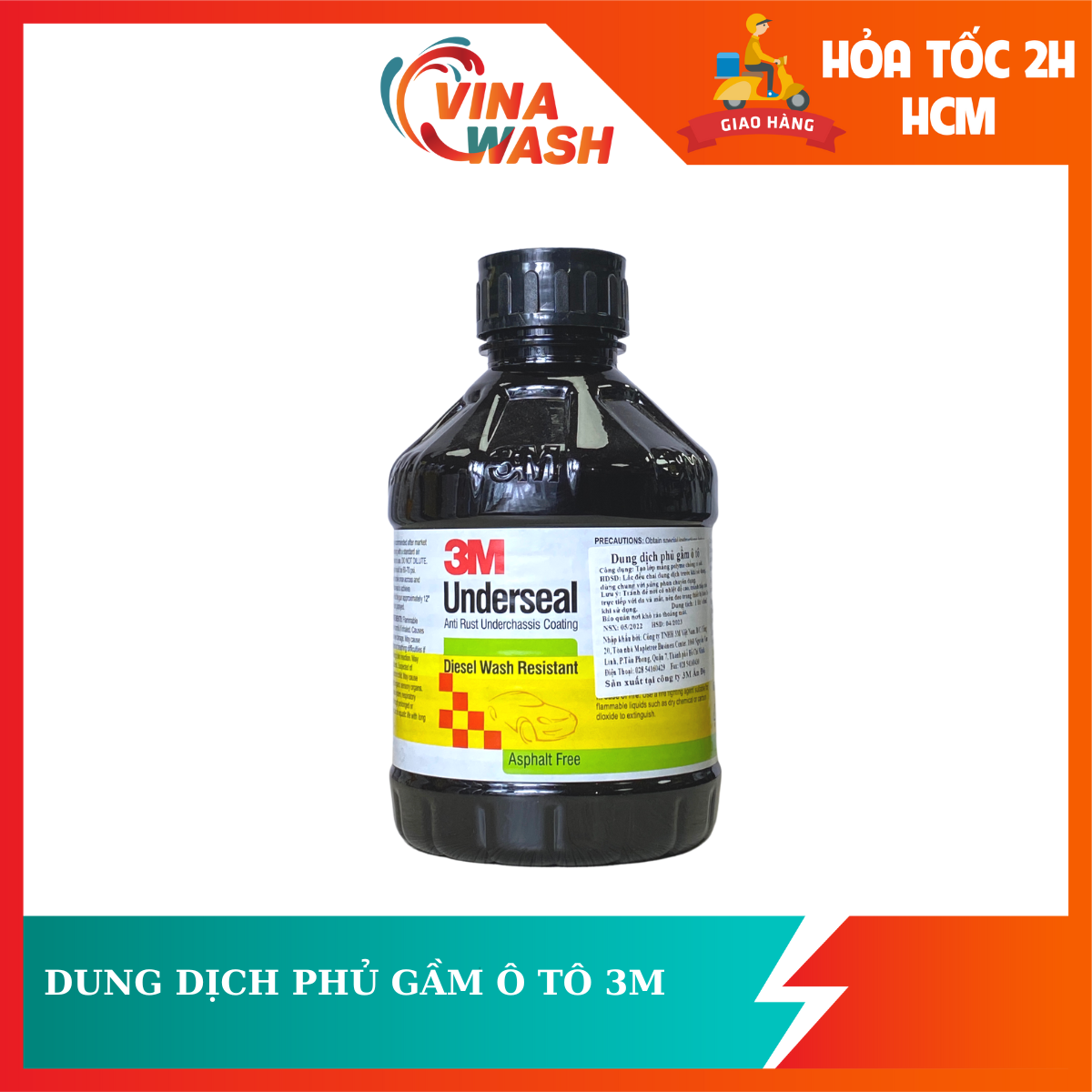 Dung dịch phủ gầm ô tô 3M Undersea chai 1L