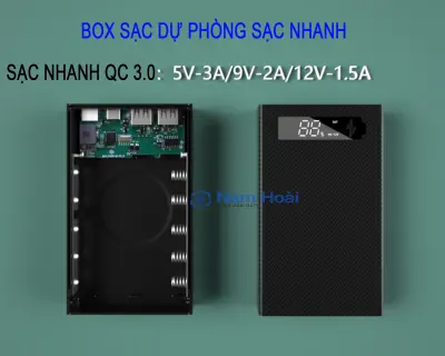 [HCM]Box sạc dự phòng 5 cell hổ trợ sạc nhanh QC 3.0 PD 3.0 ( Có thể dể dàng tháo nắp để thay pin khi sử dụng lâu ngày )