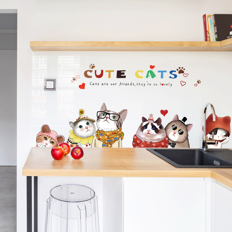 Decal dán tường meo cute HM92039