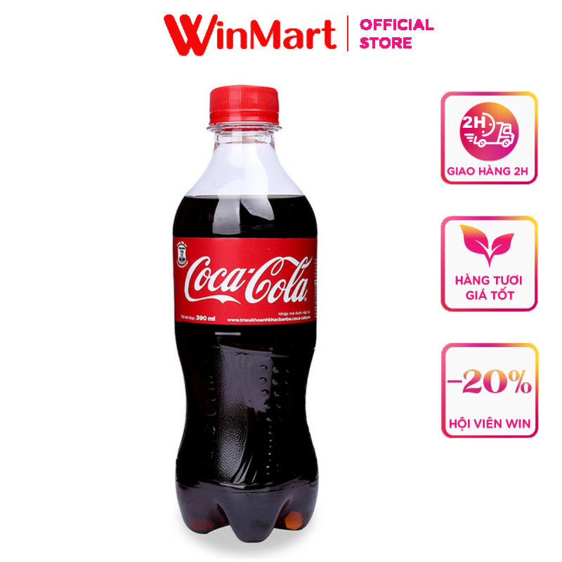 [Siêu thị WinMart] - Nước giải khát có gas Coca Cola chai 390ml