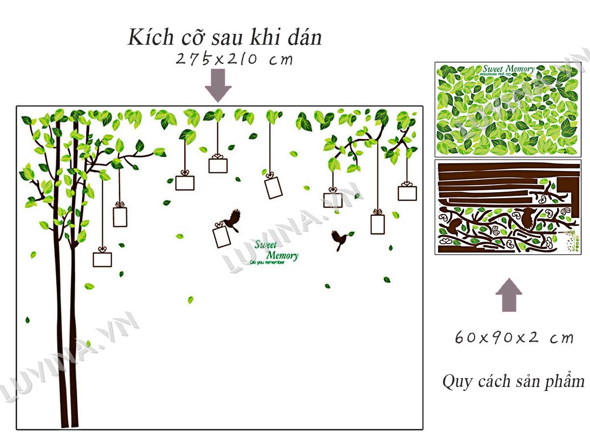 Decal trang trí dán tường cành cây photo