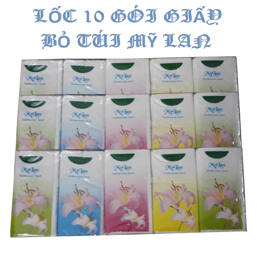 Giấy bỏ túi gói vuông Mỹ Lan( lốc 10 gói )