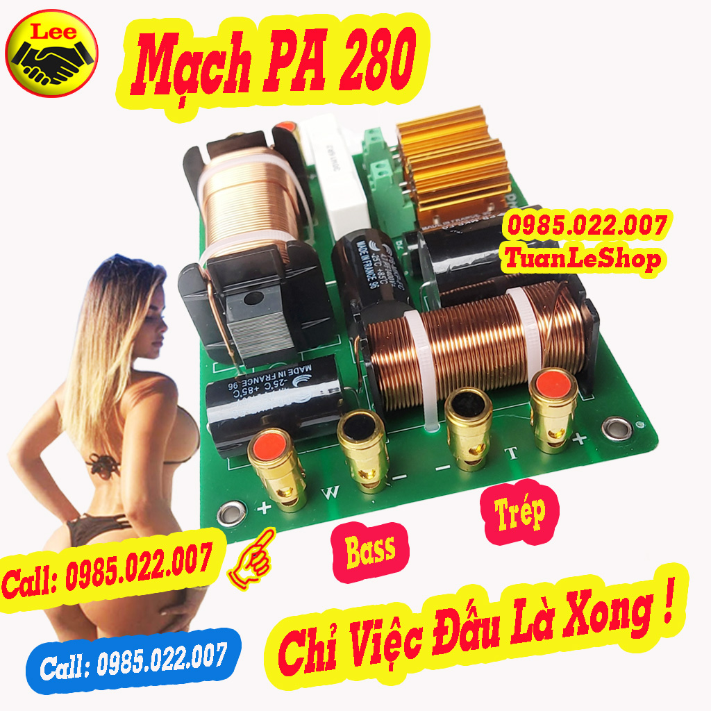 Mạch phân tần 2 loa pa 280 - mạch full bass 30,40 - giá 1 mạch loa pa280