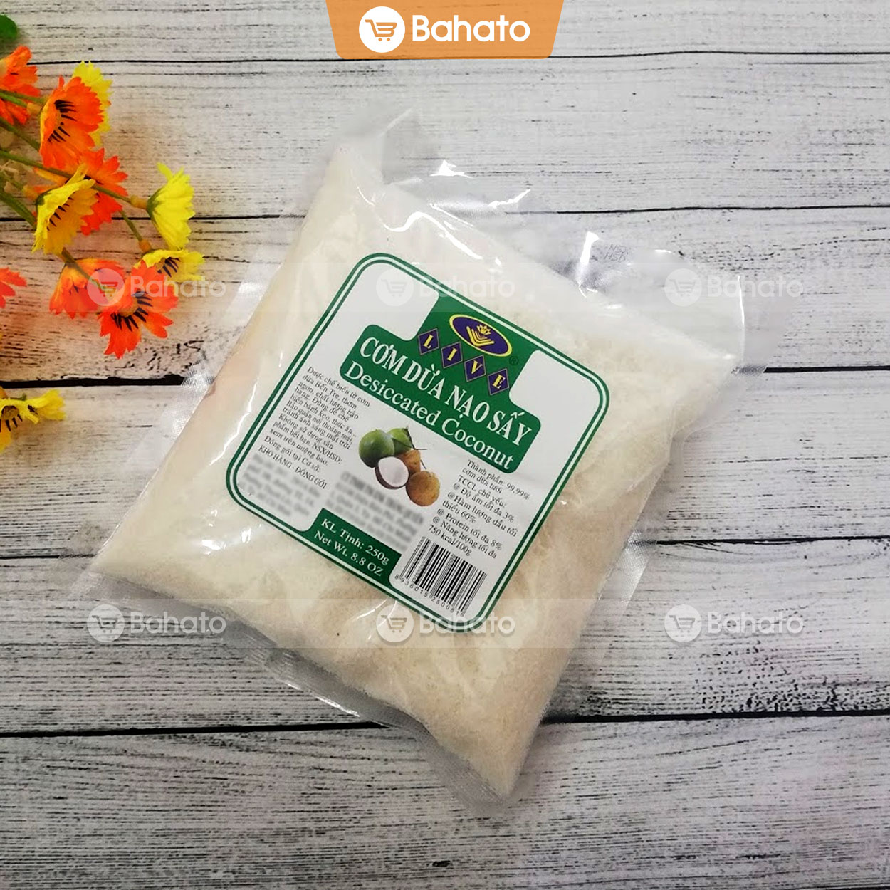 Cơm dừa nạo xấy khô Bến Tre gói 250g