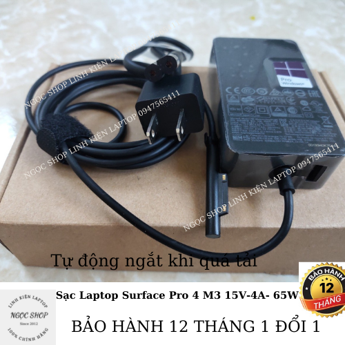 Sạc Surface Pro 4 M3 15v-4a 65W Microsoft Surface Book Surface Pro 4,5,6