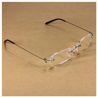 Unisex Flexible Rimless Reading Glasses Light Eyeglass With Case