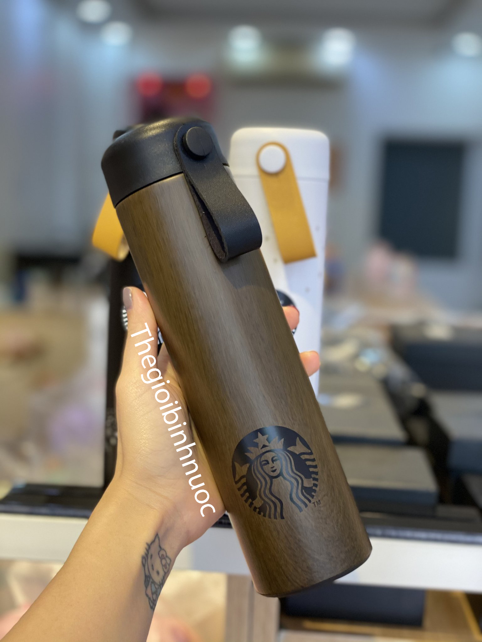 Bình Giữ Nhiệt Starbucks Gỗ, Hoa Và Chim 473ml B356