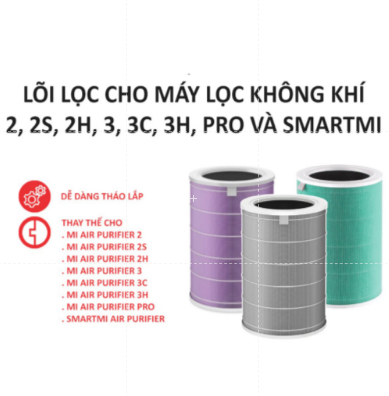 Màng lọc - lõi lọc không khí xiaomi air purifier 3, 3c, 3h, 2, 2s, 2h, pro, smartmi - có chip rfid - cam kết hàng xịn