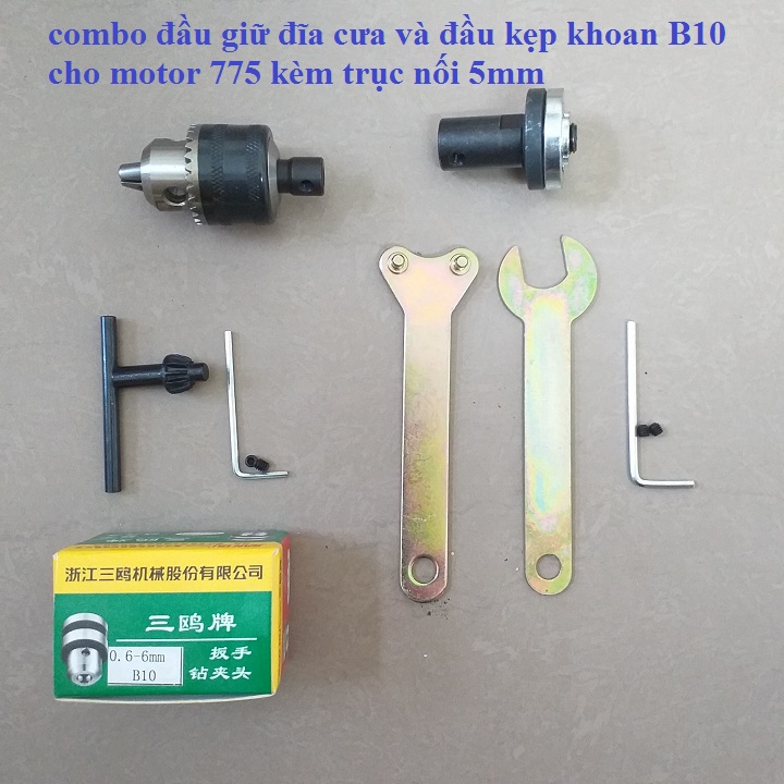 Bộ giữ đĩa cắt mài và đầu kẹp mũi khoan cho motor motor 775 150w