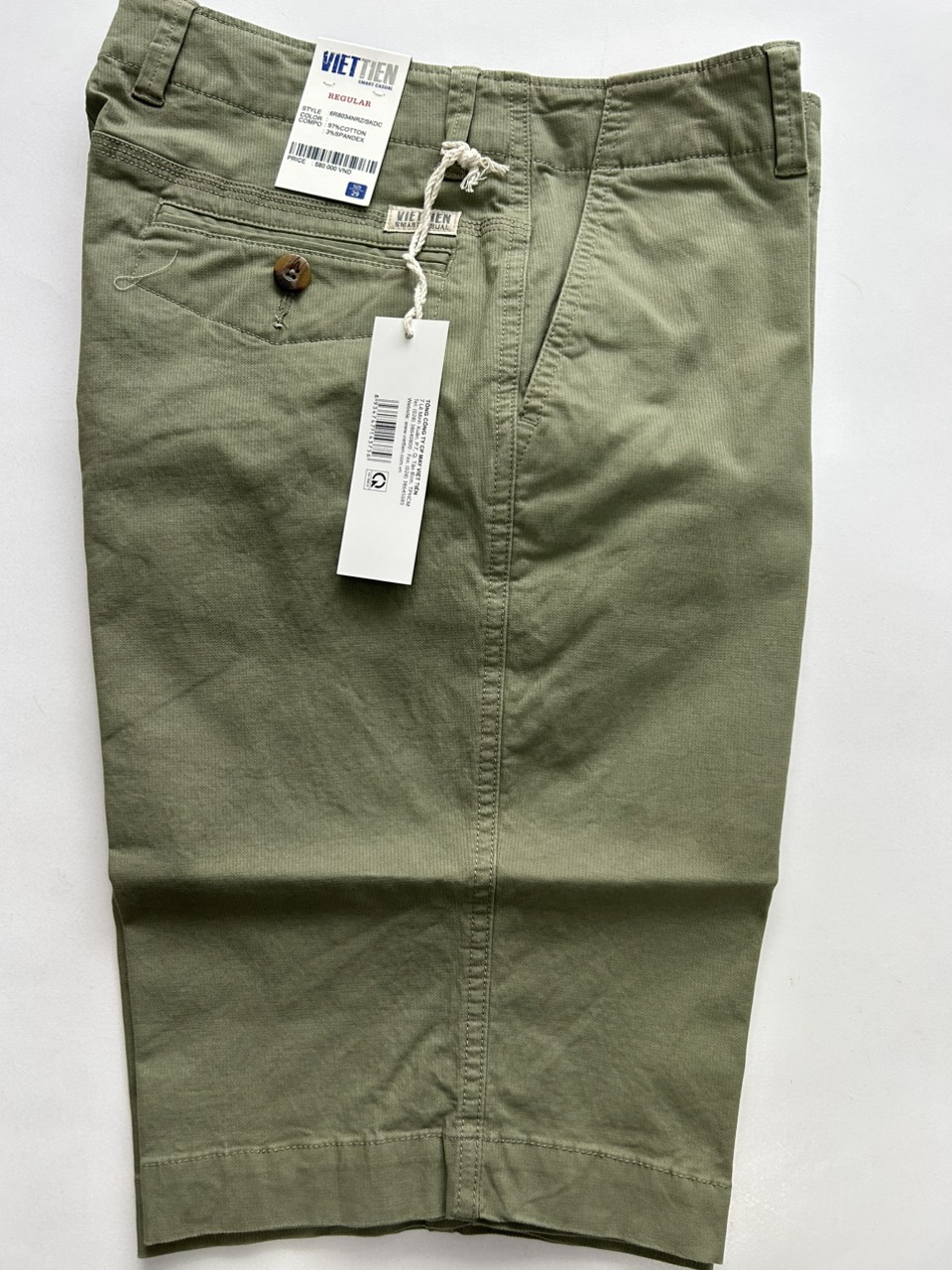 Quần short kaki màu xanh rêu việt tiến mã 6r8034 giá 580k