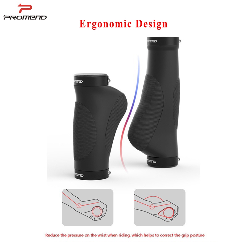 Tay Nắm Xe Đạp MTB Promend Bằng Cao Su Míc Nhôm Chống Trượt