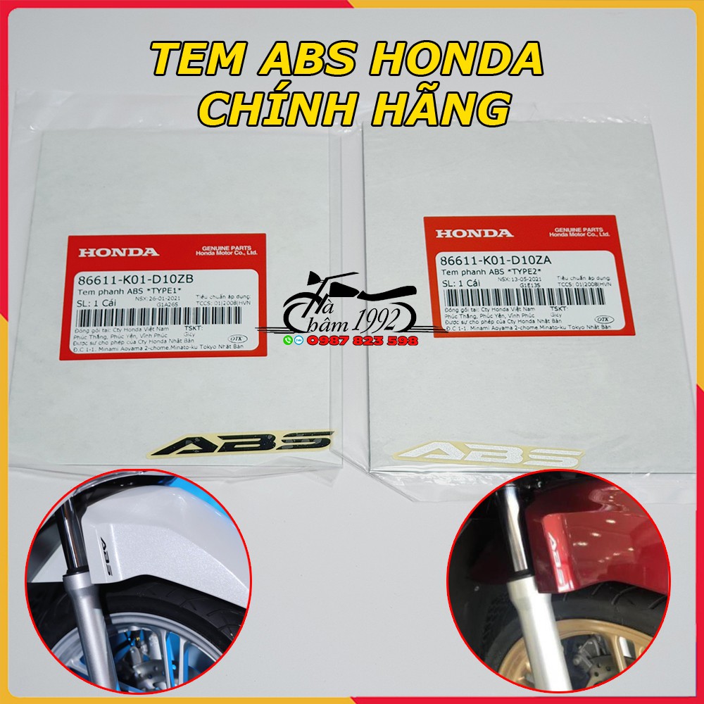 Tem ABS Honda Chính Hãng Dán Honda SH , AB