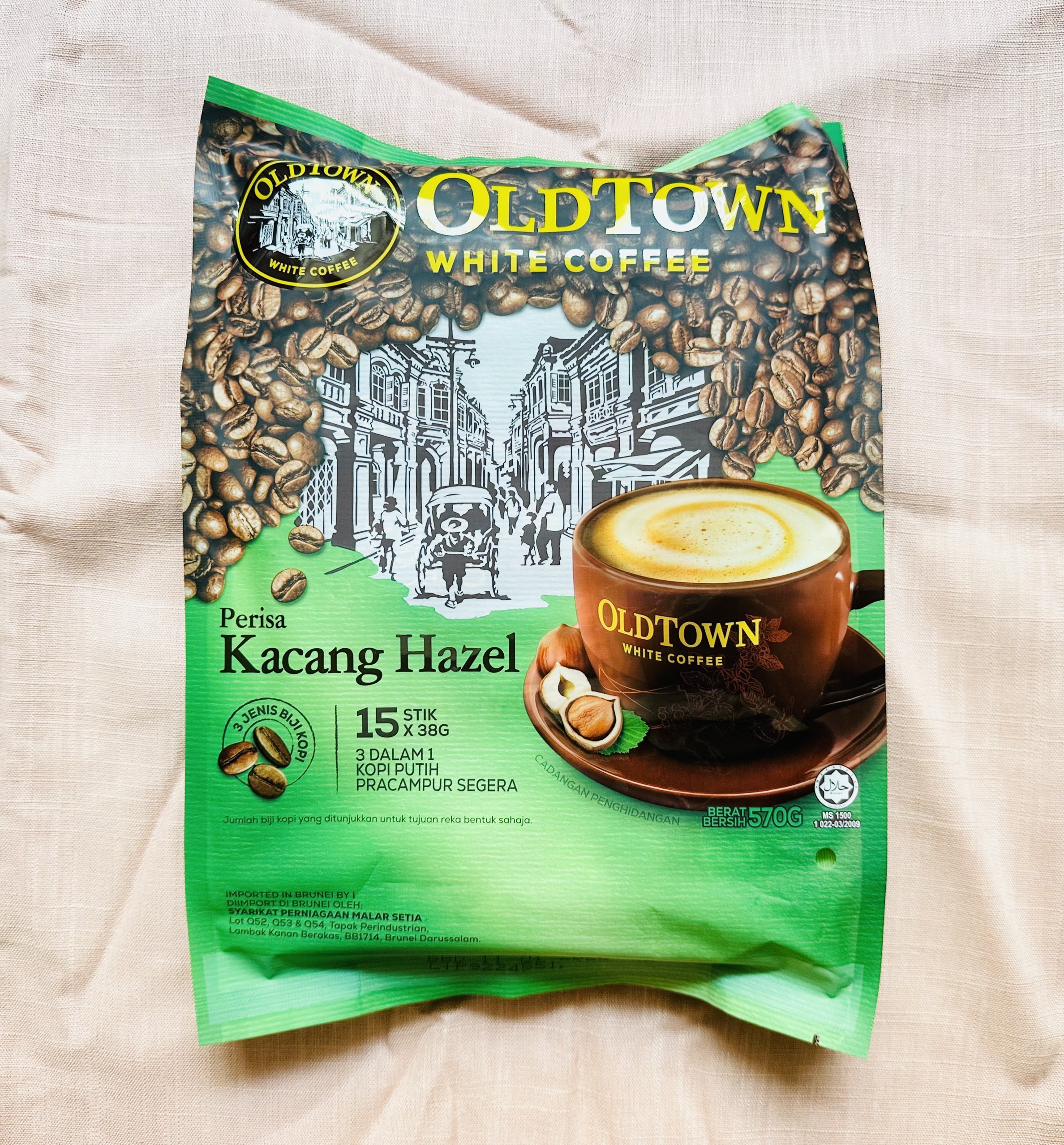 [New Packaging][Date 2/2027] (15 Packs X 35g) Oldtown White Coffee 3 in 1 Instant White Coffee - Hazelnut