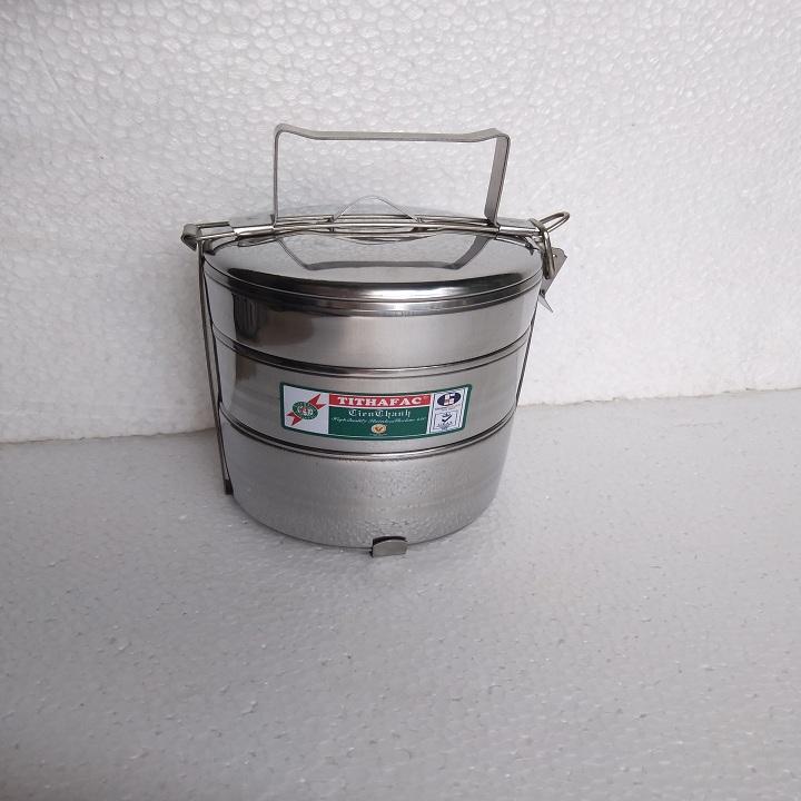 [Hcm]Tien Thanh Stainless Steel 2-Compartment Coffee Pot - Super Safe and Convenient Food Container Diameter 14cm
