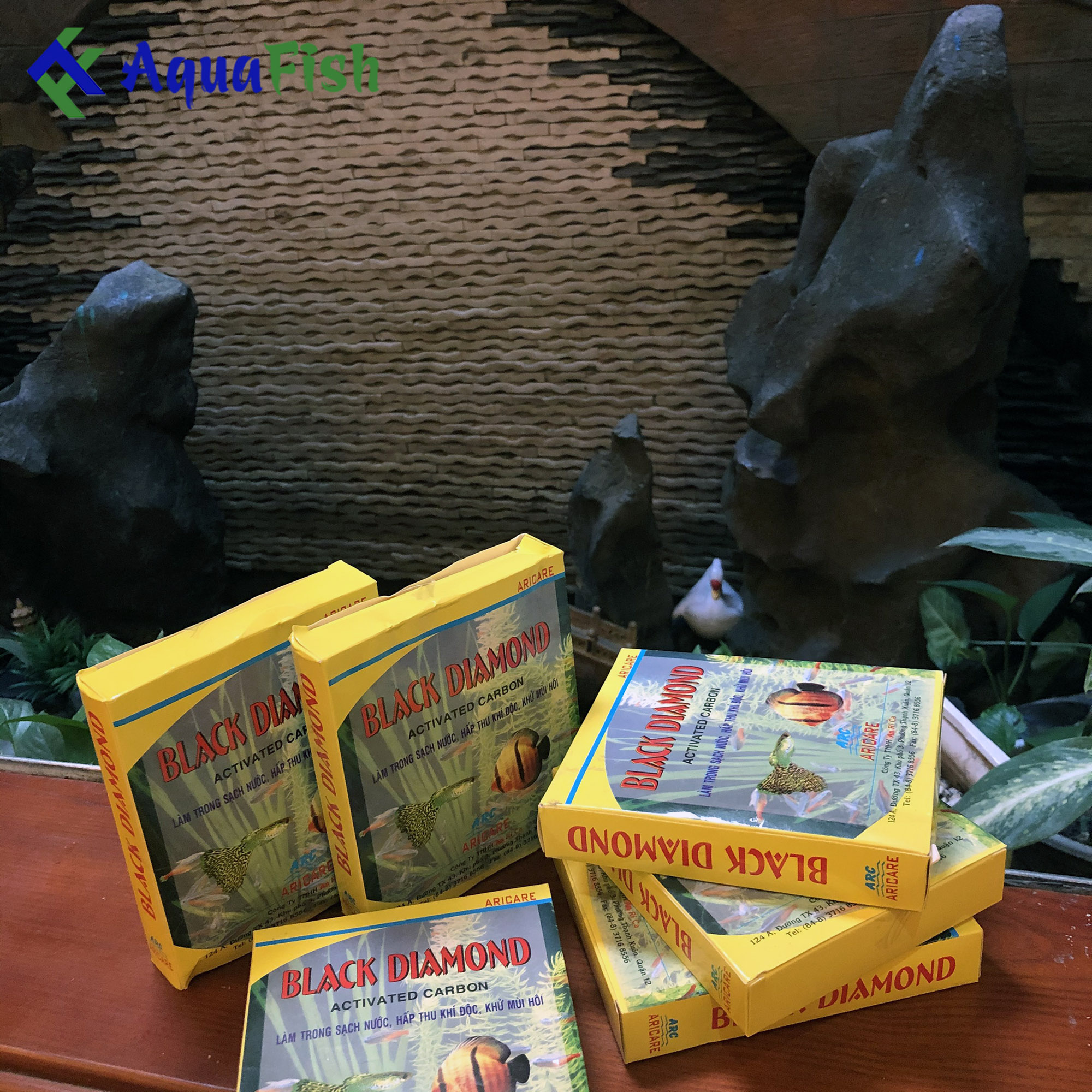[HOÀN TIỀN 10%]Than Hoạt Tính Lọc Nước Bể Cá Hộp 250gr (có túi lưới)