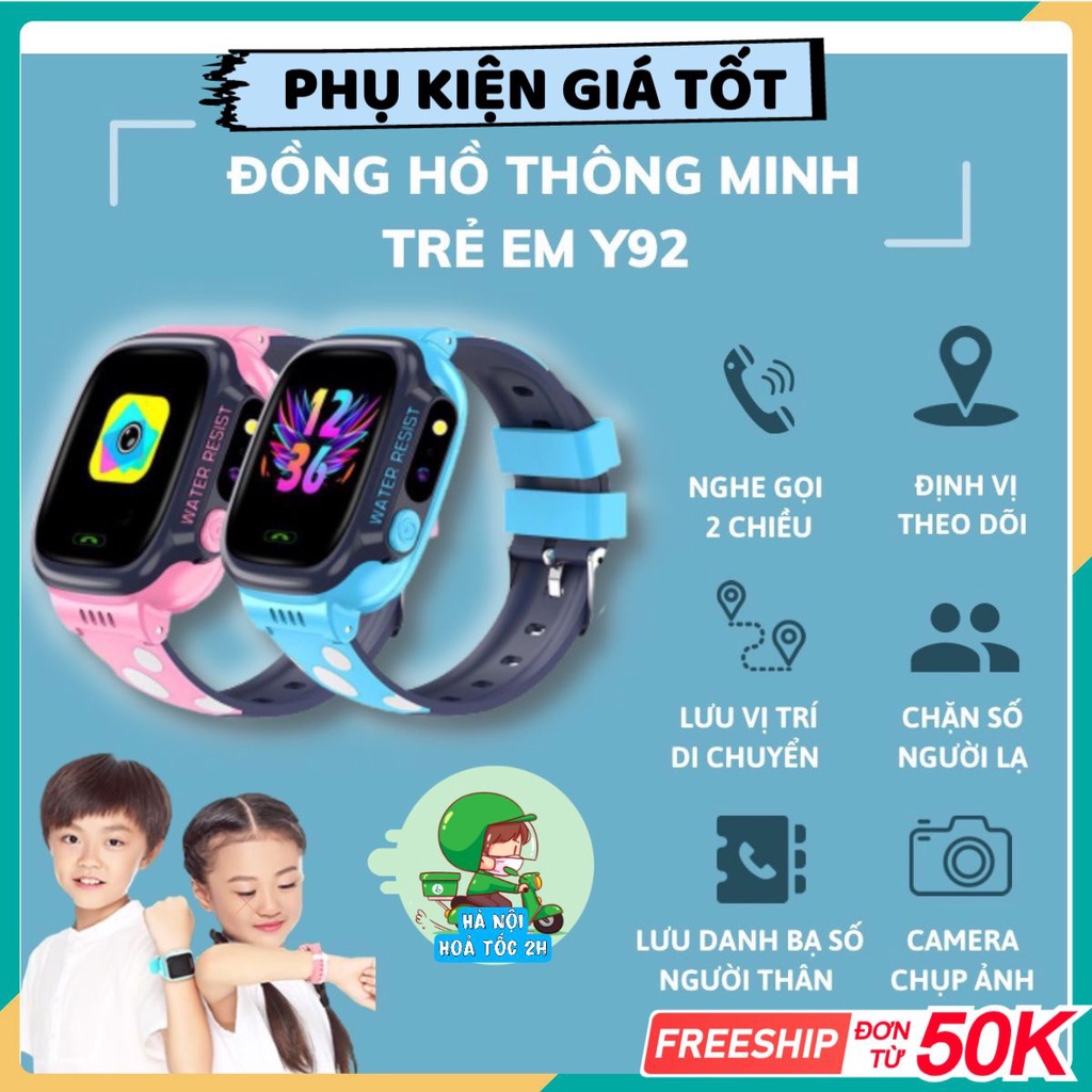 Đồng Hồ Thông Minh Y92-Wifi Định Vị GPS Chống Nước Đồng hồ thông minh trẻ