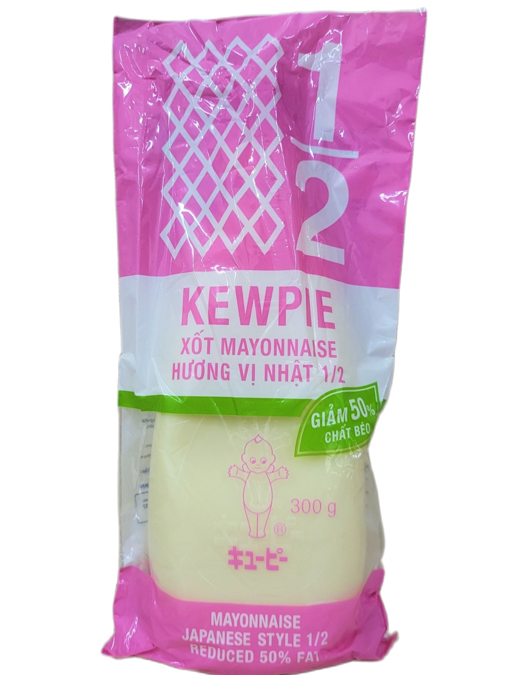 KEWPIE (chai ½ HỒNG 300g) SỐT MAYO HƯƠNG VỊ NHẬT ÍT BÉO Reduced Fat Mayonnaise Japanese Style