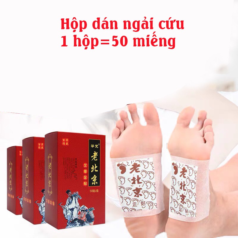 Miếng Dán Chân Ngải Cứu Thải Độc (Đỏ) (Hộp 50 Miếng)