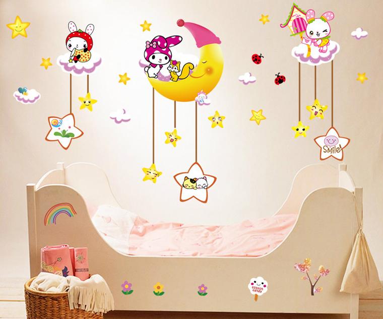 Decal dán tường Thỏ trăng- T164-kiddecals