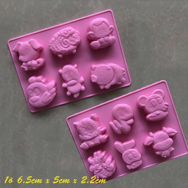 Khuôn silicon 12 con giáp 3d ( mỗi khuôn có 6 con)