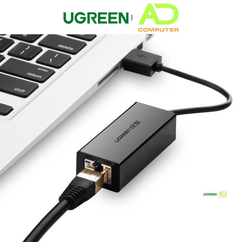 Dây UGREEN USB 2.0 sang 10/100mbps Lan chip AXIS88772 CR110