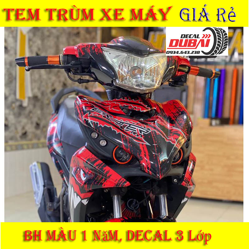 Tem Trùm Exciter 135 Cá Mập Đỏ rỉ sét