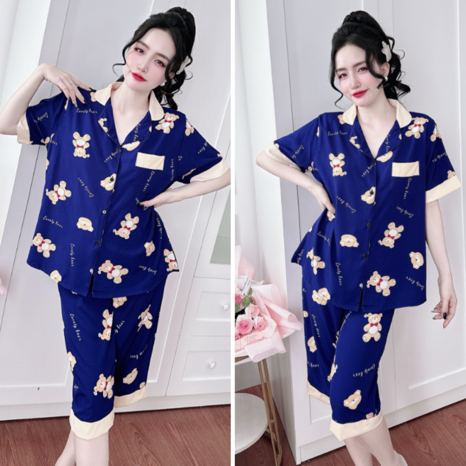 Đồ Bộ Lửng Lụa Nhật - ManGo Bigsize 50-100Kg Đồ Mặc Nhà Pijama