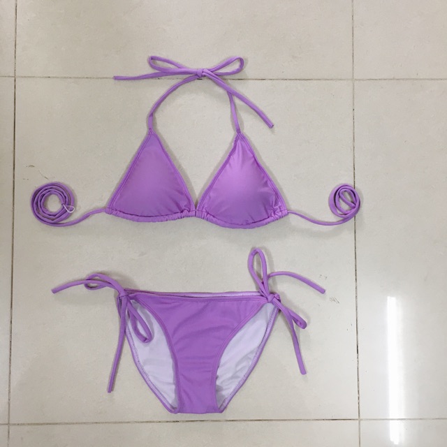 Set bikini tam giác tím cực hot
