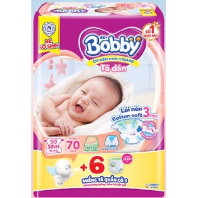 tã dán bobby SƠ SINH XS70 mẫu mới