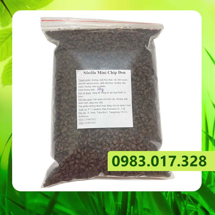 Socola mini chíp đen trang trí bánh túi 200 gram