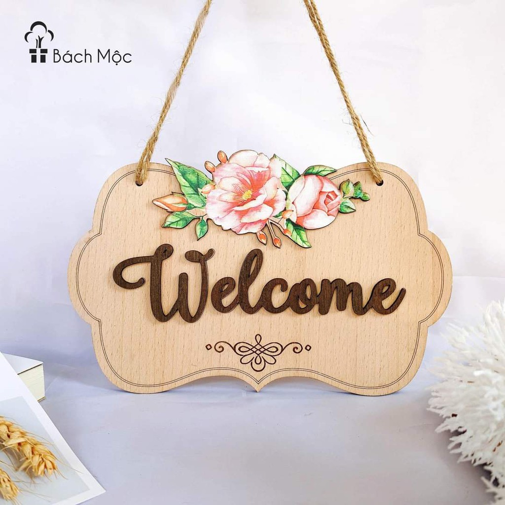Decor home Bảng gỗ decor, bảng gỗ welcome, bảng gỗ treo cửa nhiều mẫu độc đáo