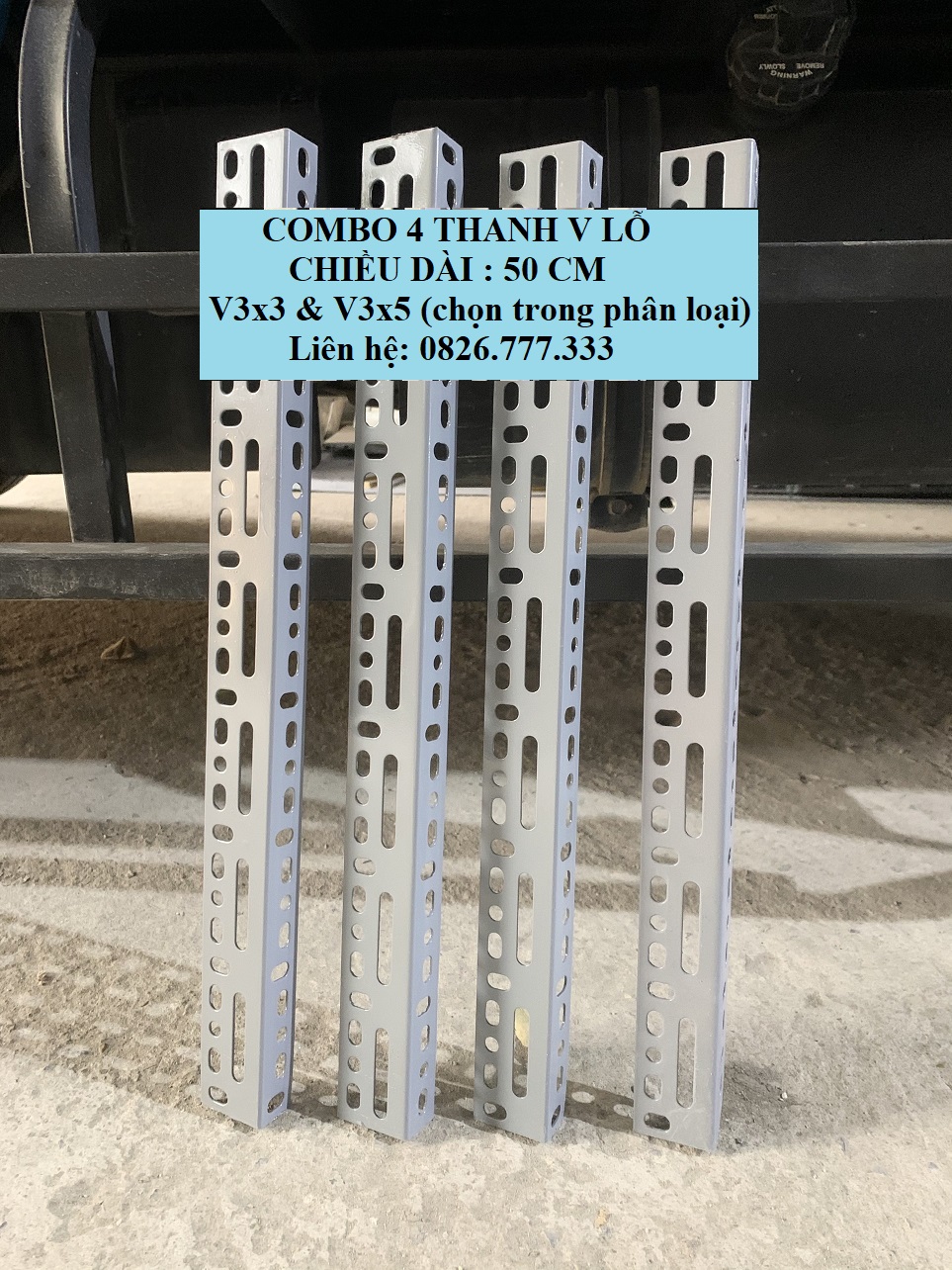 Combo 4 thanh v lỗ đa năng dài 50cm