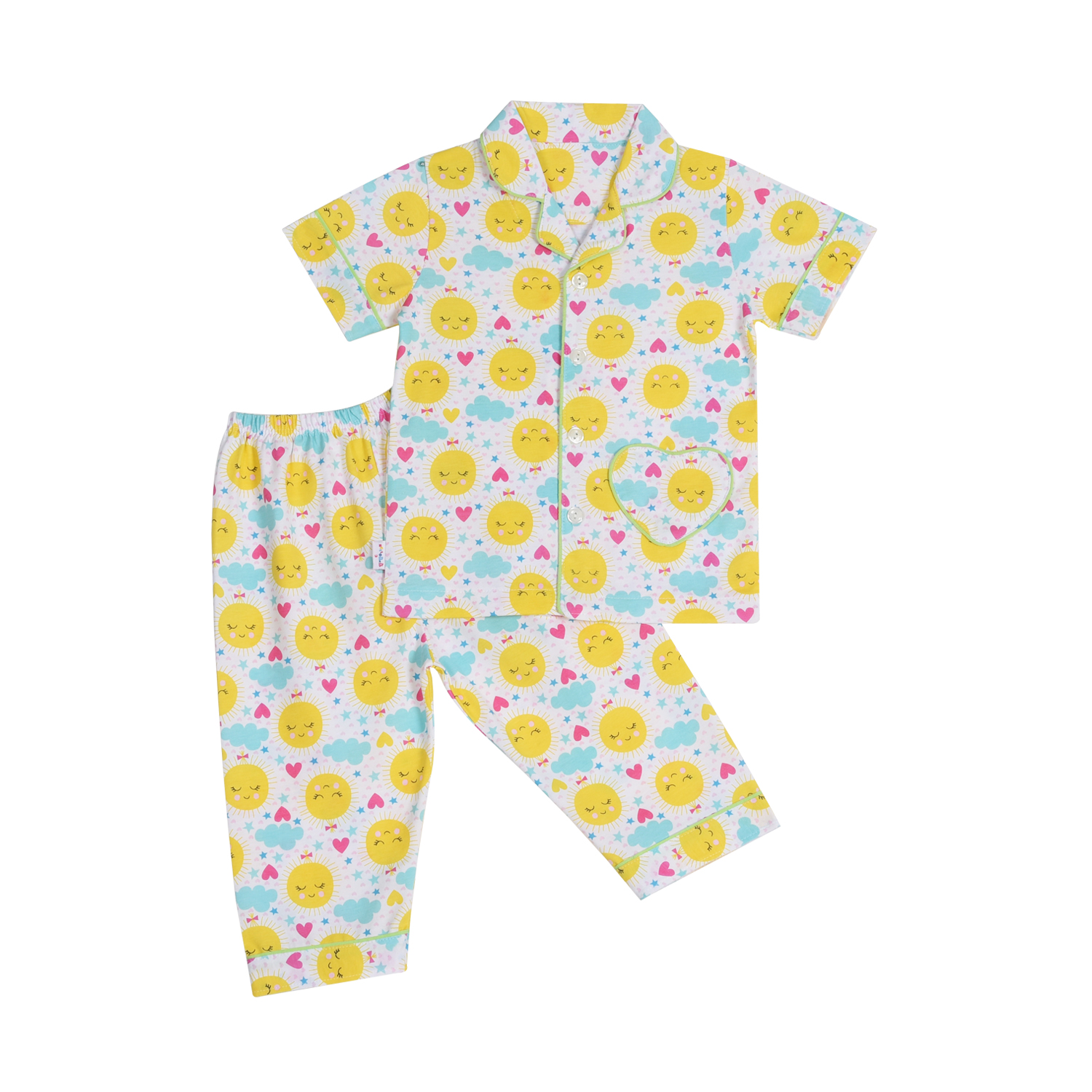 Bộ pyjamas tay ngắn bé gái 1149-hello bb