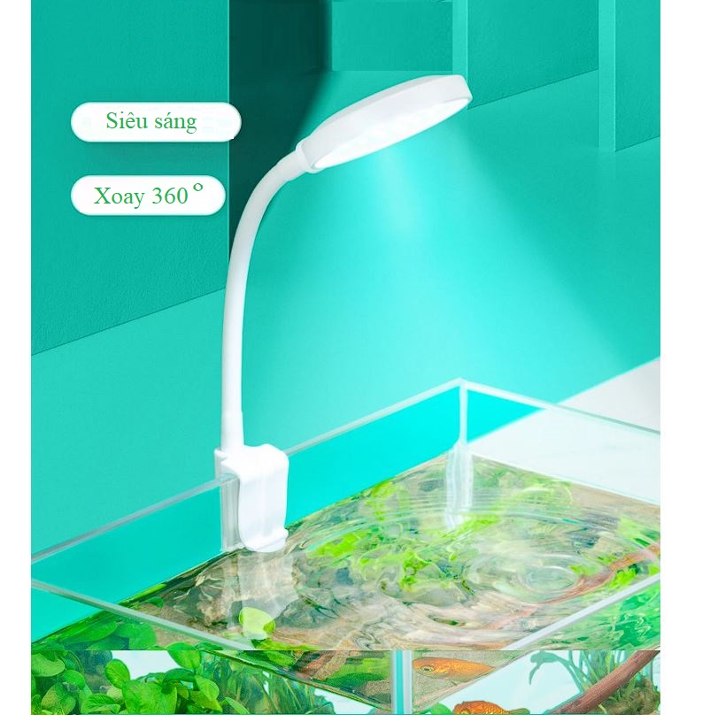 Đèn led Jeneca D1s kẹp miệng kính cho bể cá cảnh (3 màu)